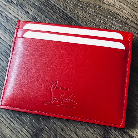 LOUBOUTIN-AUTHENTIC NWT Red Leather Card Holder - Picture 7 of 12